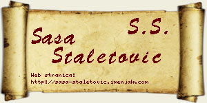 Saša Staletović vizit kartica